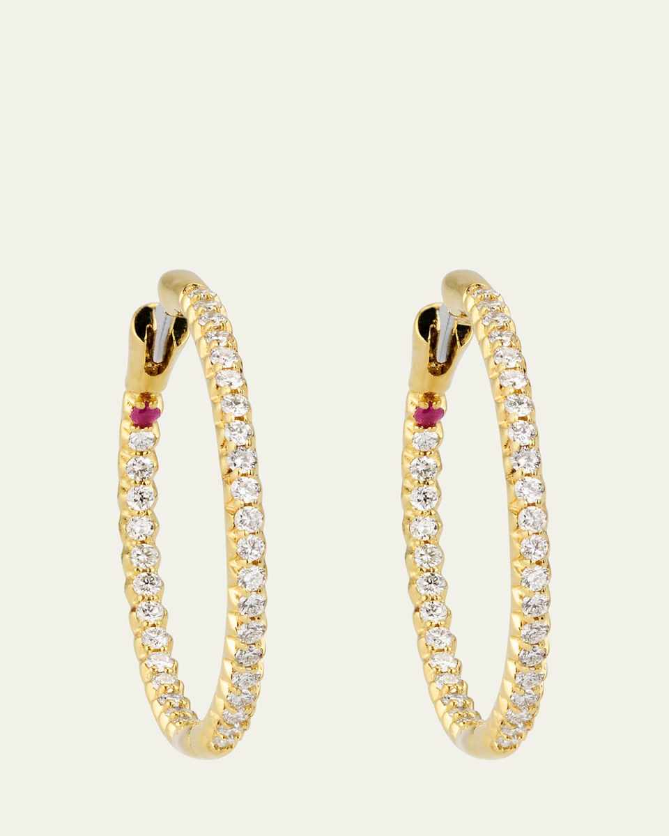 Pave Diamond Hoop Earrings